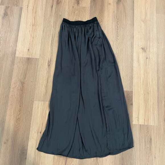 Dirty Ballerina Long Solid Grey Maxi Skirt Elastic Waist Size Small - Picture 2 of 3